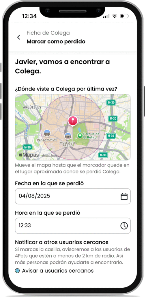 4Pets Modo Perdido Tag